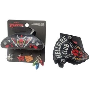 Netflix Stranger Things Hellfire Club Claw Clip Set Interchangeable Charms 2 SET